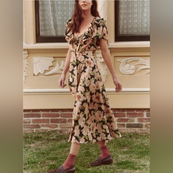 The GREAT. the Parish dress in victorian rose, 2 (medium) - Picture 2 of 14